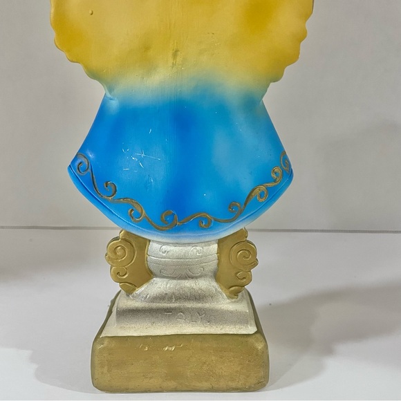 VTG Statue Our Lady of San Juan de los Lagos Chalkware Hand Painted Italy 7.5” - Picture 7 of 11